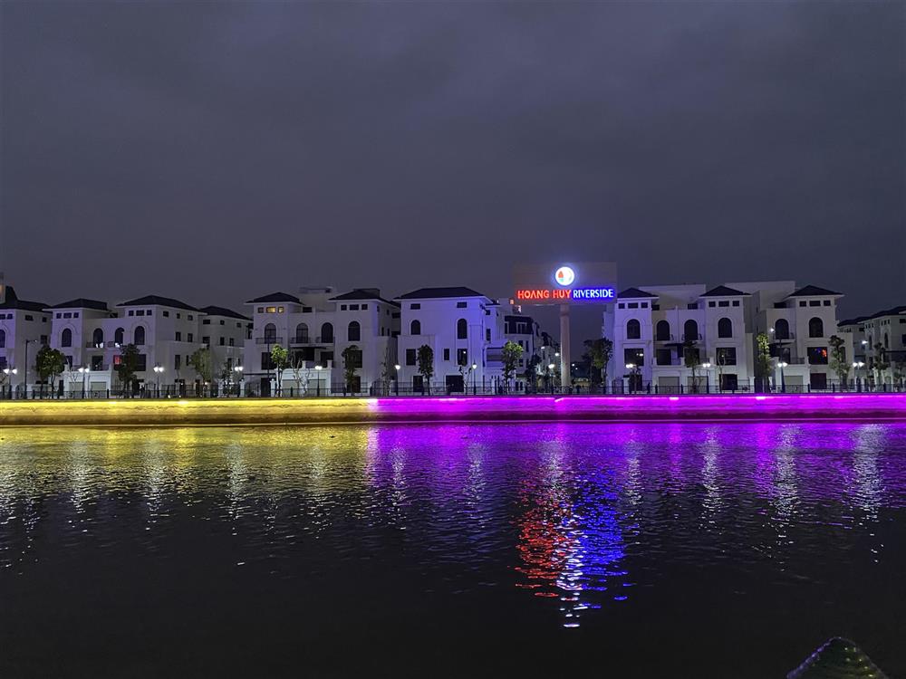 Quang cảnh dự án Hoàng Huy Riverside về đêm.